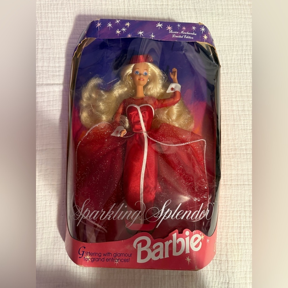 Barbie Vintage 1993 Sparkling Splendor Fashion Doll Blonde Hair Red Dress NRFB